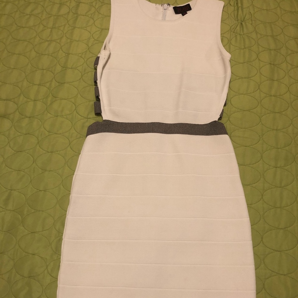 Sexy white and gray bandage dress